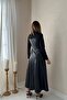 Black Heart Collar Leather Dress - 5