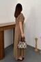 Mink Pleated Crew Neck Dress - 5