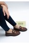 5510 Eren Shoes&Bag Genuine Leather Buckle Detailed Low Heeled Women's Casual Shoes Brown - 5