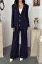 Navy Blue Oversize Muslin Set - 4
