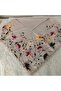 Handmade Patterned Yarn Embroidery with Ring Beads on the Edge, Yemeni, Scarf, with Embroidery on 4 Sides