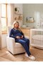 New Season Navy Blue Double-Breasted Easy Breastfeeding Design Long Sleeve 100% Cotton Maternity Pajama Set - 8