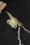 Women's Gold Color Zircon Stone Butterfly Figured Metal Hairpin with Hanging Pearls - 4