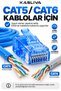 100 Pcs Blue Rj45 Smart End - Easy Pass through Hole Connector Cat5 Cat6 - 6