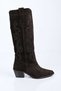 Laceless, Zipperless Genuine Leather Embroidered Cowboy Boots 346-1711 Women's Boots - 5