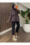 Plaid Patterned Viral Trench Coat with Belt and Inner Lining - 2