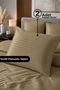 100% Cotton Satin Striped Pillowcase with Cover 2-Piece Luxury Hotel Quality |   50X70 Khaki