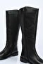 Laceless Zippered Genuine Leather Wide Heel Riding Boots 334-3952-23 Women's Boots - 8