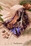 Authentic Floral Pattern - Twill Silk Texture - Multi-Purpose Square Bandana Scarf 50X50 cm - 4