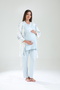 New Season Blue Floral Patterned Design with Easy Breastfeeding Feature Short Sleeve Maternity Pajama Set - 6