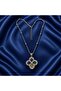 Silver Color Zircon Stone Four-Leaf Clover Steel Necklace - Tarnish Resistant - 45cm