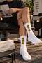 Physical Written White Yellow Unisex Sports Socks - 3