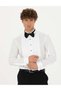 White Slim Fit Tuxedo Shirt