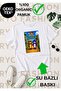 Super Bear Game Character Pattern Printed 100% Organic Cotton White Tshirt T-Shirt