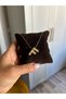 Sequined F Letter Necklace - Gold