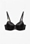 Black Women's Premium Laser Cut Seamless Basic Underwire C Cup Bra - Non-Marking Comfortable Underwear - 4