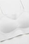 White Women's Premium Laser Cut Seamless Lightweight Supportive Wire-Free Non-Marking Bralette Bra - 4