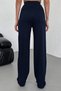 Women's Lycra Velcro Closure Zr Crepe Palazzo Trousers 6016 Dark Blue - 5