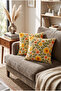 Floral Patterned 2-Piece Throw Pillow Cover Set Double-Sided Digital Printed Raschel Fabric Throw Pillow Cover 43X43 cm - 4