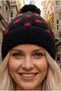 Women's Polka Dot Patterned Pompom Knitted Knitwear Winter Beanie - 3
