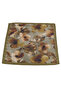 Khaki Green Floral Pattern - Twill Silk Texture - Multi-Purpose Square Bandana Scarf 50X50 cm - 4