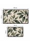 Green Leaf Patterned 2-Piece Bath Mat Set 60X100 + 40X60 cm Non-Slip Base Washable Bathroom Rug - 2