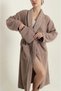 Partial Velvet 3 Piece Bathrobe Set |   Bathrobe, Head Towel, Washcloth |   Soft Texture, Stylish and Comfortable - 3