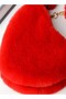 Girls Heart Shaped Fluffy Faux Fur Handbag for Women Soft Small Shoulder Bag Clutch Purse - 4