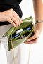 Oil Green Wallet Bag with Chain Strap and Buckle Women's Crossbody Bag - 3