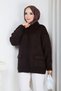 Women's Half Turtleneck Knitwear Cardigan with Pockets