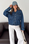 Women's Denim Jacket with Pocket Pockets, Epaulet Sleeves and Buttons - 6