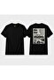 Unisex Black Porsche 911 Turbo S Back Printed Cotton T-Shirt