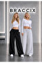 2-Piece Sweatpants (Black + Gray) Adjustable with Wide Legs and Baggy Pockets