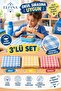 Pöti̇kare Patterned Stain-Proof & Liquid-Proof Lunch Clothes 35×50 cm Set of 3 for Primary School and Kindergarten - 2