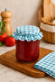6-Piece Gingham Elastic Jar Lid Cover and Ornament 15X15 cm Jam Pickle Canning Jar Cover - 5