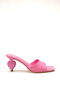Women's Pink Heart Heeled Slippers - 6