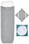 Collapsible Silicone Water Bottle,600ml Leakproof Foldable Sports Bottle for Gym and Camping,Grey