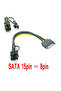 SATA 15PIN to 8Pin 6+2 Cable Splitter Graphics Card Power Line Video Card Converter Wire Adapter GPU