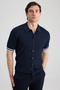 Ds Damat Regular Fit Navy Blue Plain Cardigan - 3