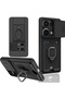 Xiaomi Redmi Note 13 Pro 5g Compatible Case Zuma Silicone with Business Card Holder and Ring - Black