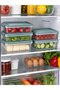 Set of 4 Storage Containers 1.80 L with Locking Lids Kitchen Refrigerator Organizer Food Storage Box - 2