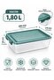 Set of 4 Storage Containers 1.80 L with Locking Lids Kitchen Refrigerator Organizer Food Storage Box - 3