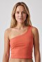Women's Orange One-Shoulder Crop Top