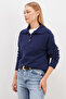 Half Button Polo Neck Knitwear Sweater - 3