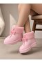 Children's and Women's Intense Fur Waterproof Figured Short Boots-Pudra
