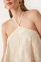 Jacquard Halter Neck Women's Blouse - Cream, L - 4