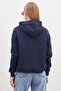 3 Thread Heart Embroidered Hooded Sweatshirt with Stopper - 7