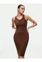 Rochie midi, maro - L