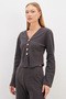 Buttoned V-Neck Thessaloniki Knitted Cardigan - 6