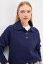 Half Button Polo Neck Knitwear Sweater - 4